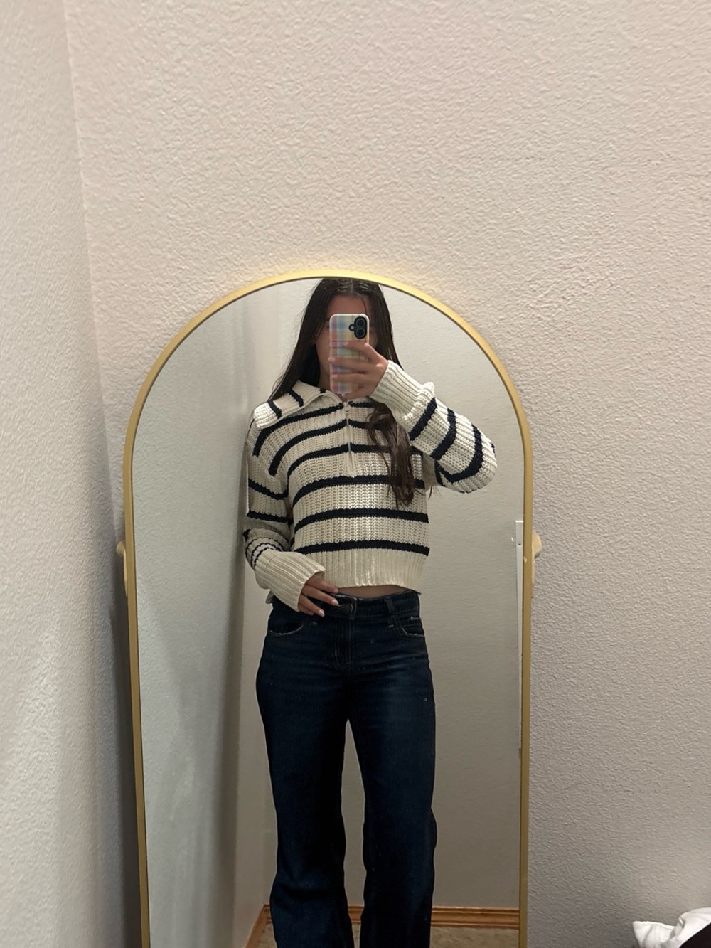 American Eagle cable knit quarter zip